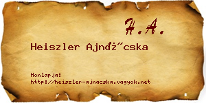 Heiszler Ajnácska névjegykártya